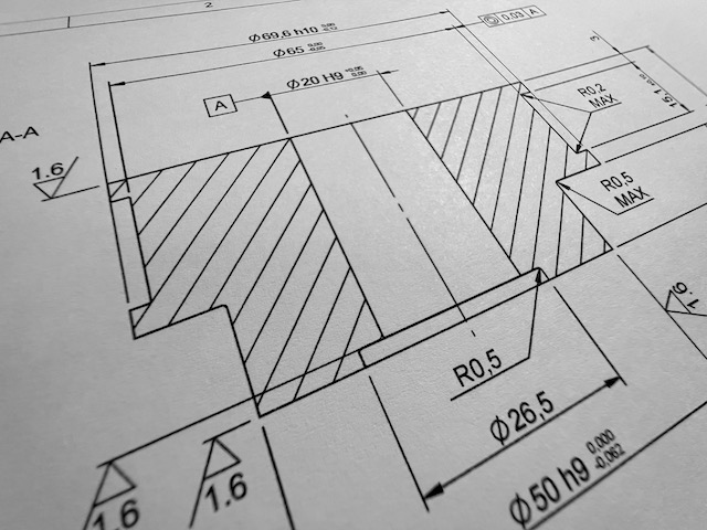 Plano 2D con vista de sección